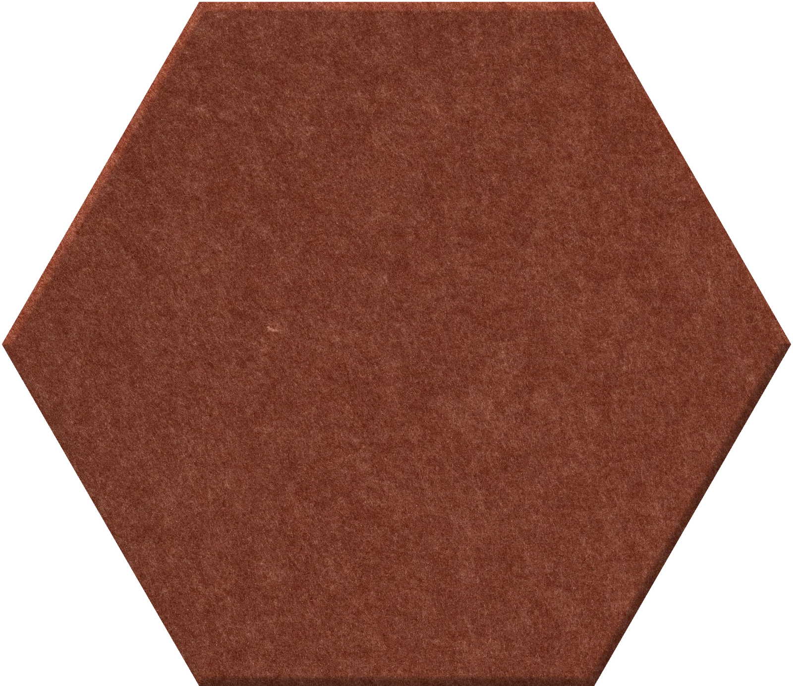 Rust-colored hexagonal tile with textured surface.