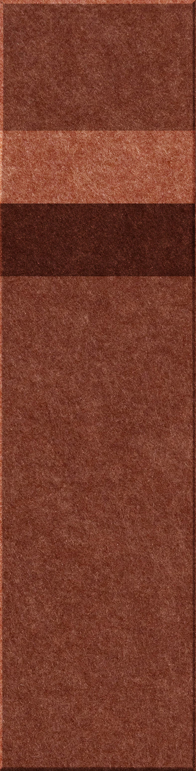 Four terracotta-toned tiles in varying shades arranged vertically, with textured surfaces.