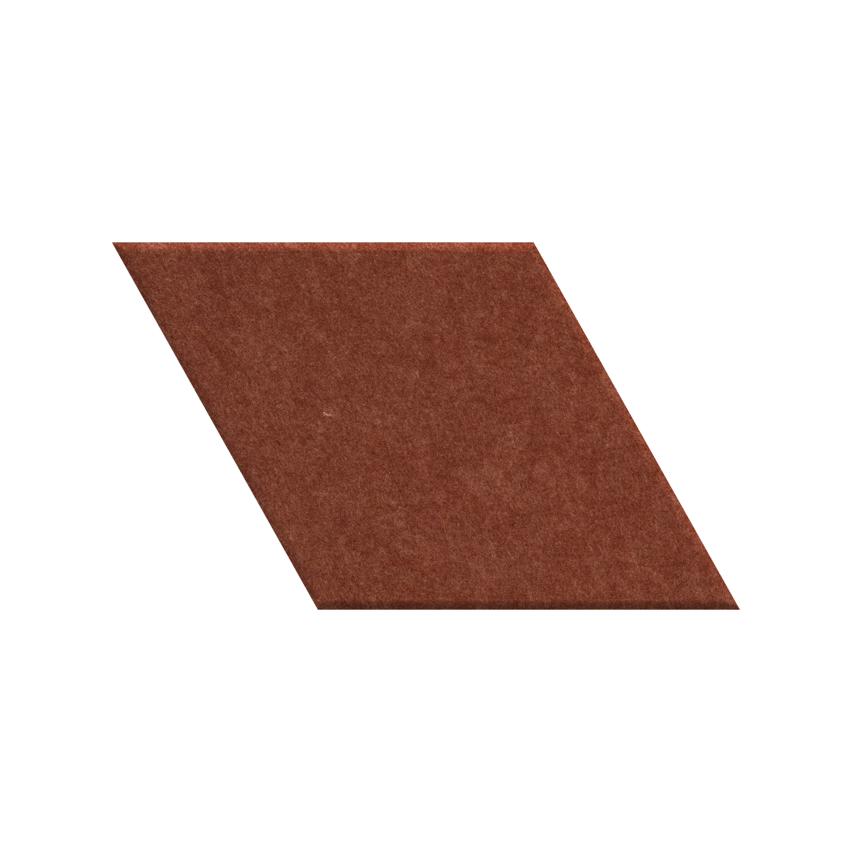 A single rhombus-shaped brown textured tile or material sample shown on a plain white background.