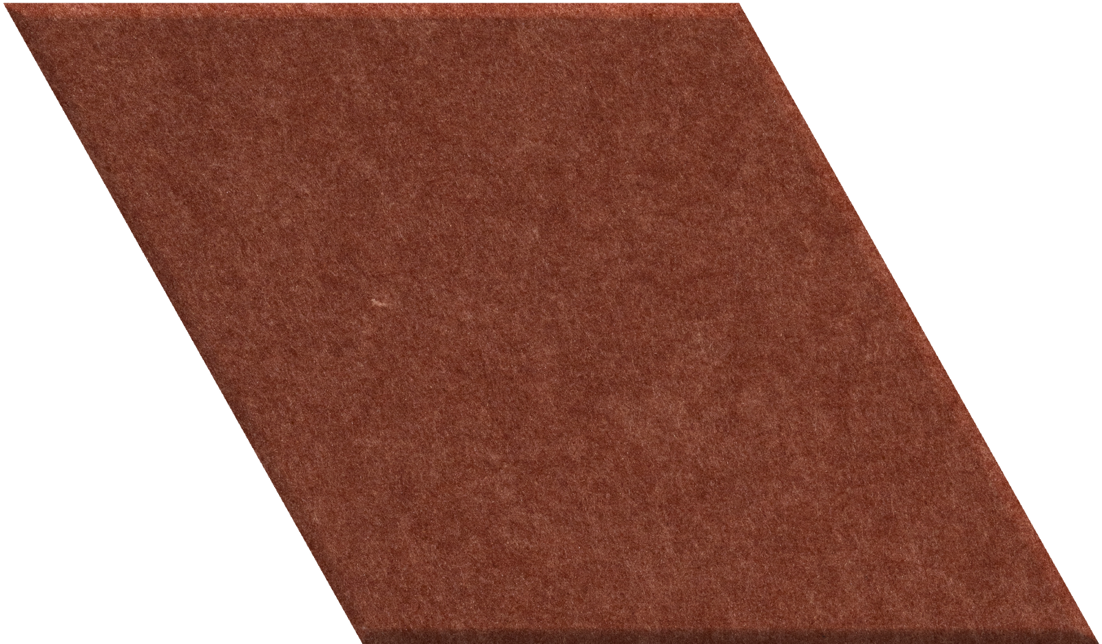Rust-red diamond-shaped tile with matte textured surface.
