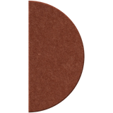 A semi-circular brown felt or carpet sample shown on a plain white background.