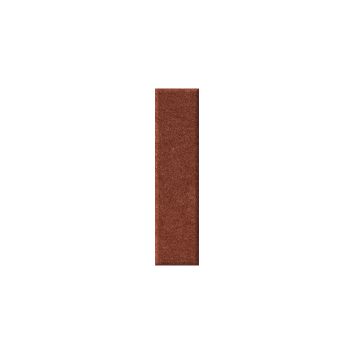 A vertical rectangular swatch of textured brown material centered on a plain white background.