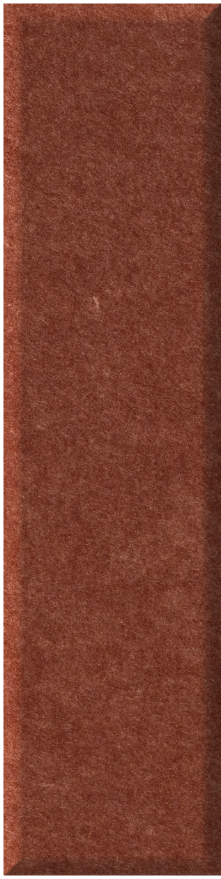 Terracotta shiplap tile with textured surface and vertical rectangular shape.