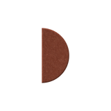 A single textured, semi-circular wedge-shaped product in a warm terracotta brown color, positioned vertically on a solid white background.