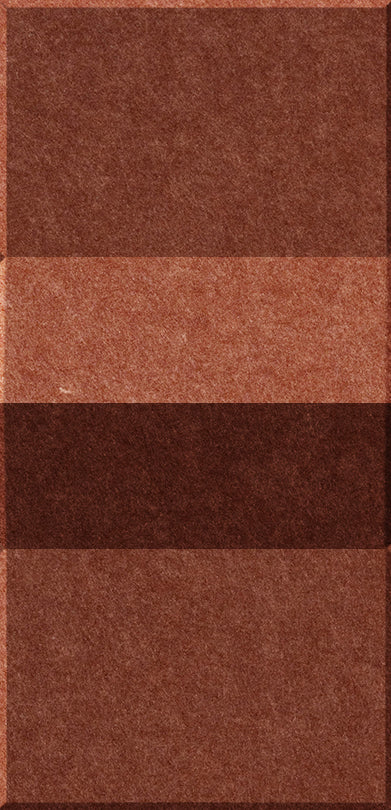 Four rectangular tiles in varying shades of brown, arranged vertically with textured surfaces.