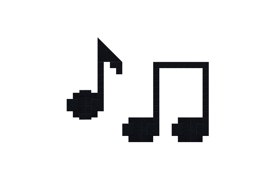 Black musical notes Felt Right design made from sound-dampening acoustic felt panels