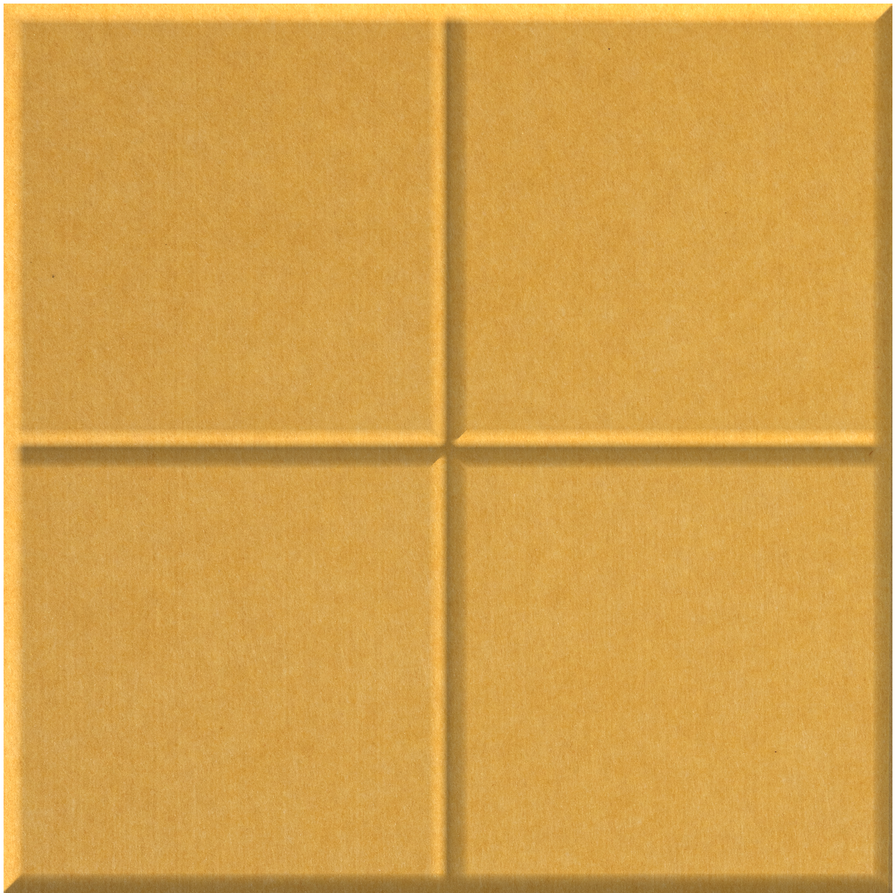 Golden yellow tile divided into four equal squares with raised edges and subtle shadow detailing.