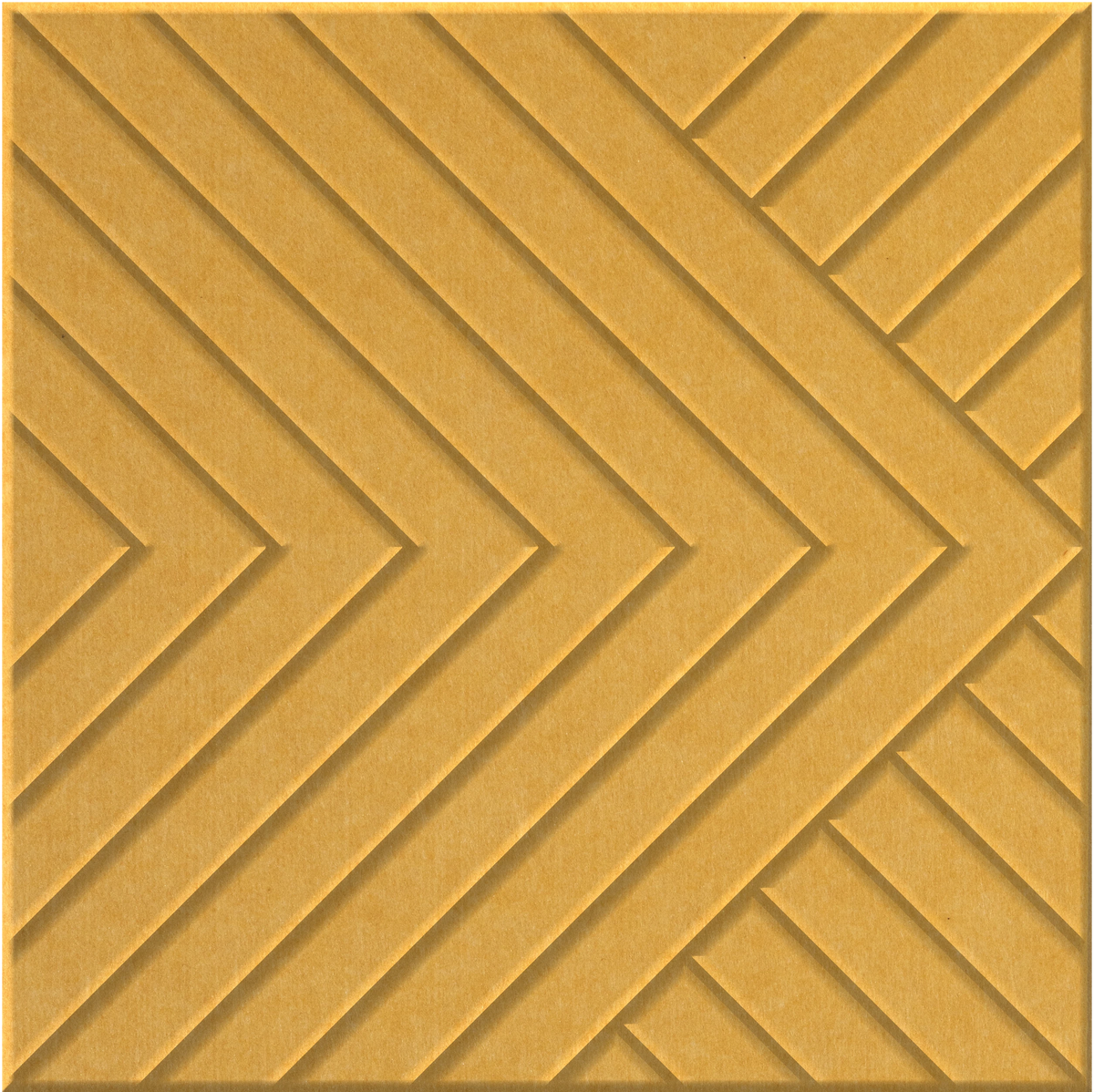 Mustard 9mm Engraved Converge felt sample with chevron grooves