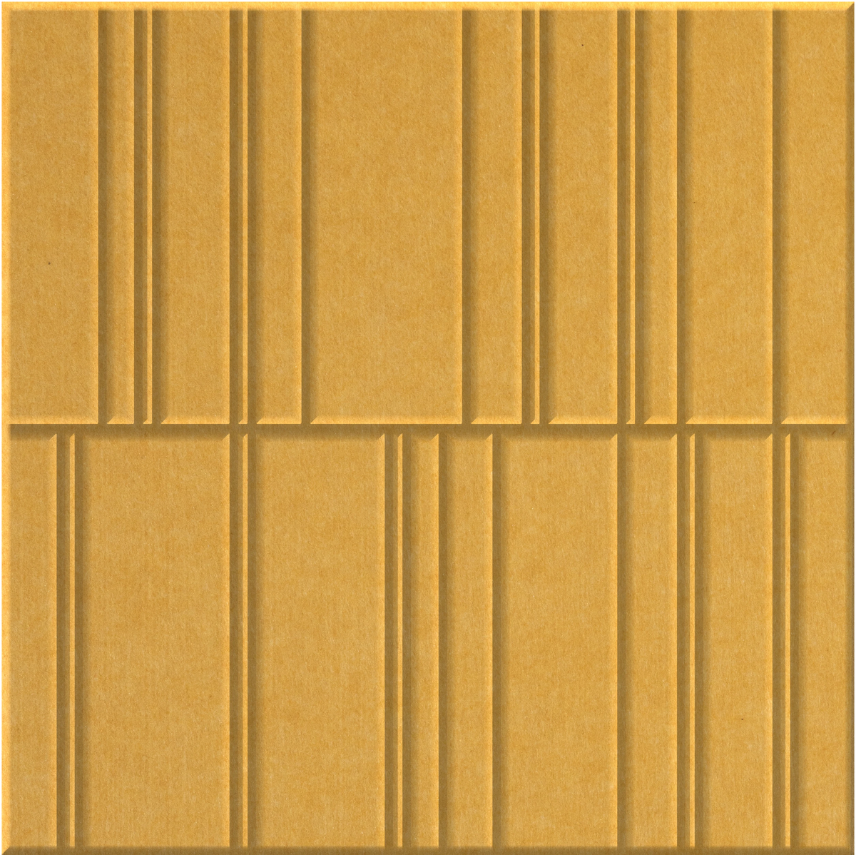 Mustard 9mm Engraved Offset felt sample with staggered vertical grooves