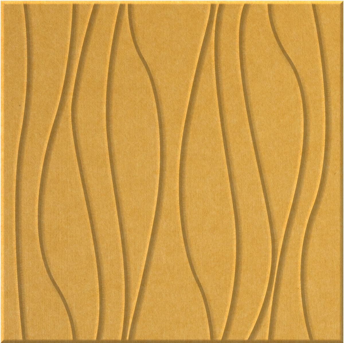 Mustard 9mm Engraved River felt sample with wavy vertical grooves