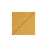 A square gold-colored textured tile with a diagonal line running from corner to corner, centered on a plain white background.