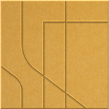 Mustard 9mm Engraved Subway felt sample with offset stepped line grooves