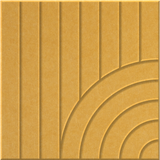 Mustard 9mm Engraved Tangent felt sample with concentric quarter circle grooves