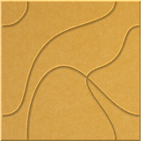 Mustard 9mm Engraved Topo felt sample with flowing topographic line grooves