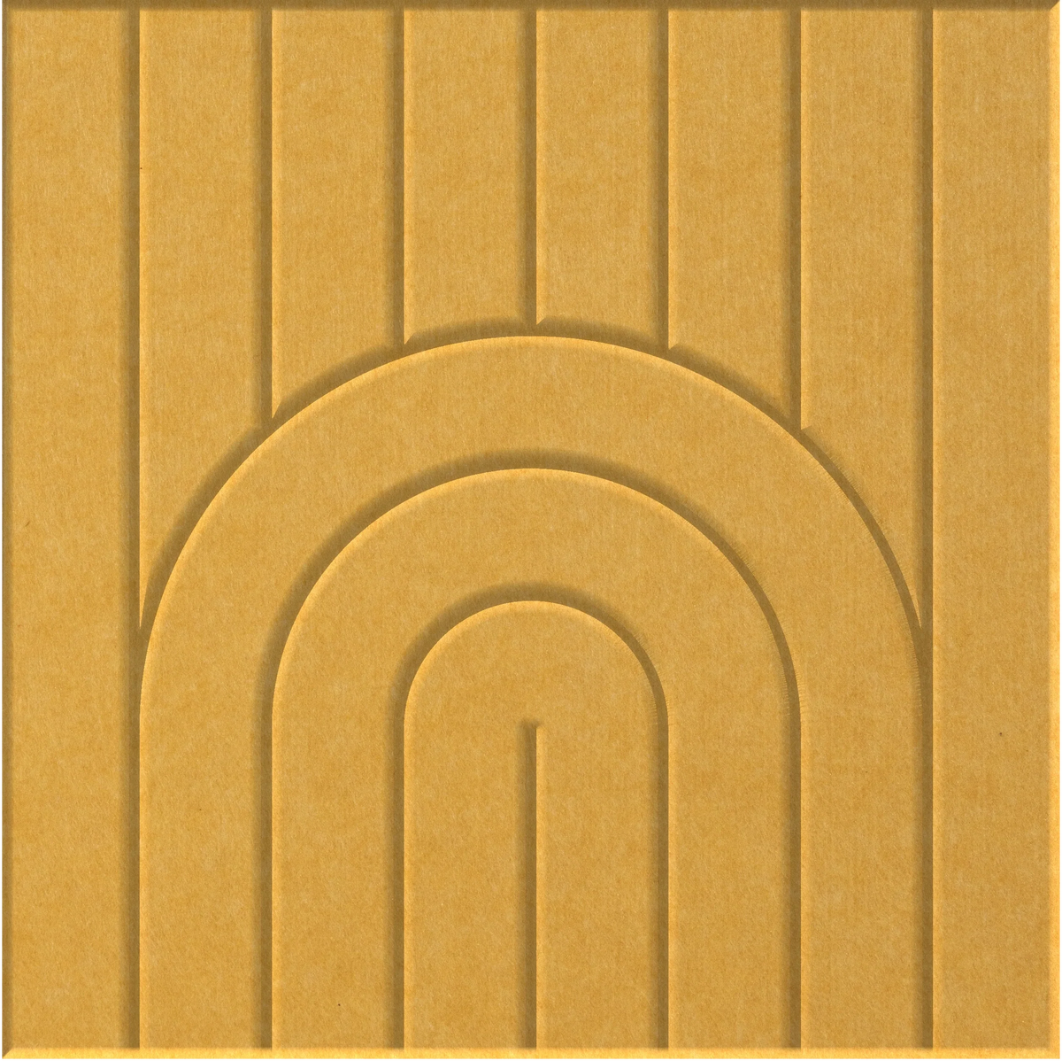Mustard 9mm Engraved Zen felt sample with nested arch grooves