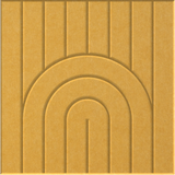 Mustard 9mm Engraved Zen felt sample with nested arch grooves