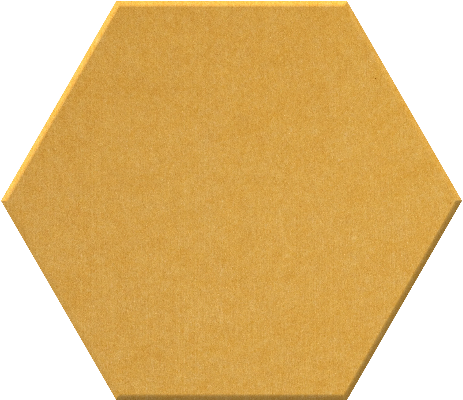 Gold hexagonal tile with matte finish and subtle texture.