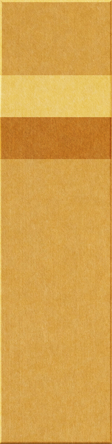 Four rectangular tiles in varying shades of gold and tan with textured surfaces arranged vertically.
