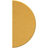 A semi-circular, D-shaped piece of textured kraft paper in a warm golden-brown color, shown against a plain white background.