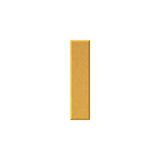 A single rectangular gold-colored tile or panel with a subtle beveled edge, centered on a solid white background.