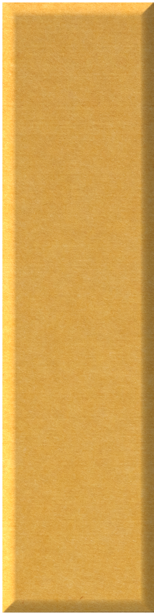 Vertical rectangular tile in mustard yellow with beveled edges and smooth matte surface.