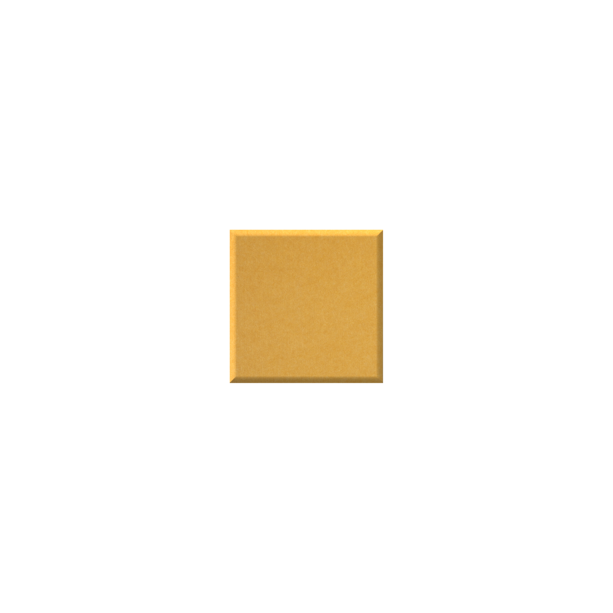 A square gold-colored tile or swatch centered on a plain white background.
