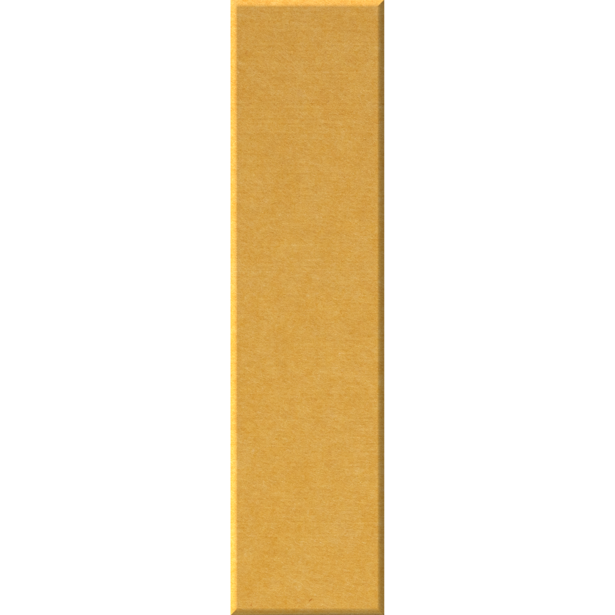 A vertical rectangular strip of textured mustard yellow material on a plain white background.