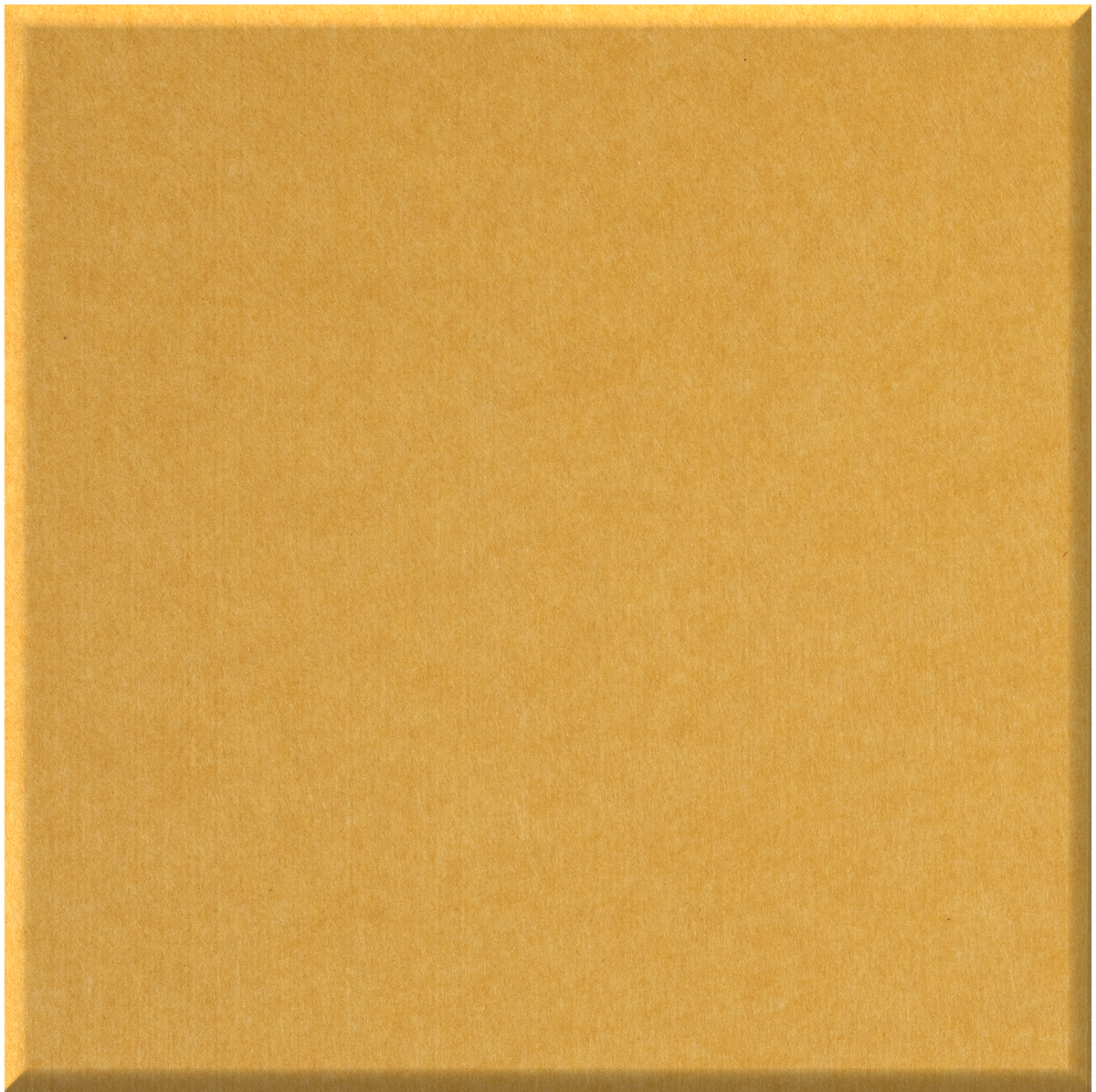 Golden yellow square tile with textured matte surface and beveled edges.