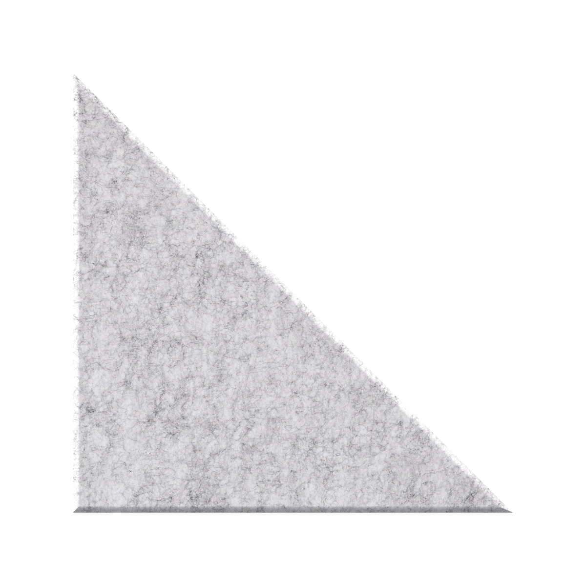 A triangular felt pad in a light gray color with a textured, fibrous surface, shown on a plain white background.