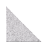 A triangular felt pad in a light gray color with a textured, fibrous surface, shown on a plain white background.