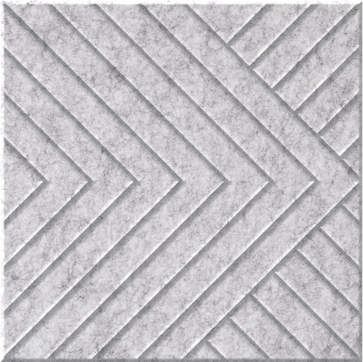 Nickel 9mm Engraved Converge felt sample with chevron grooves