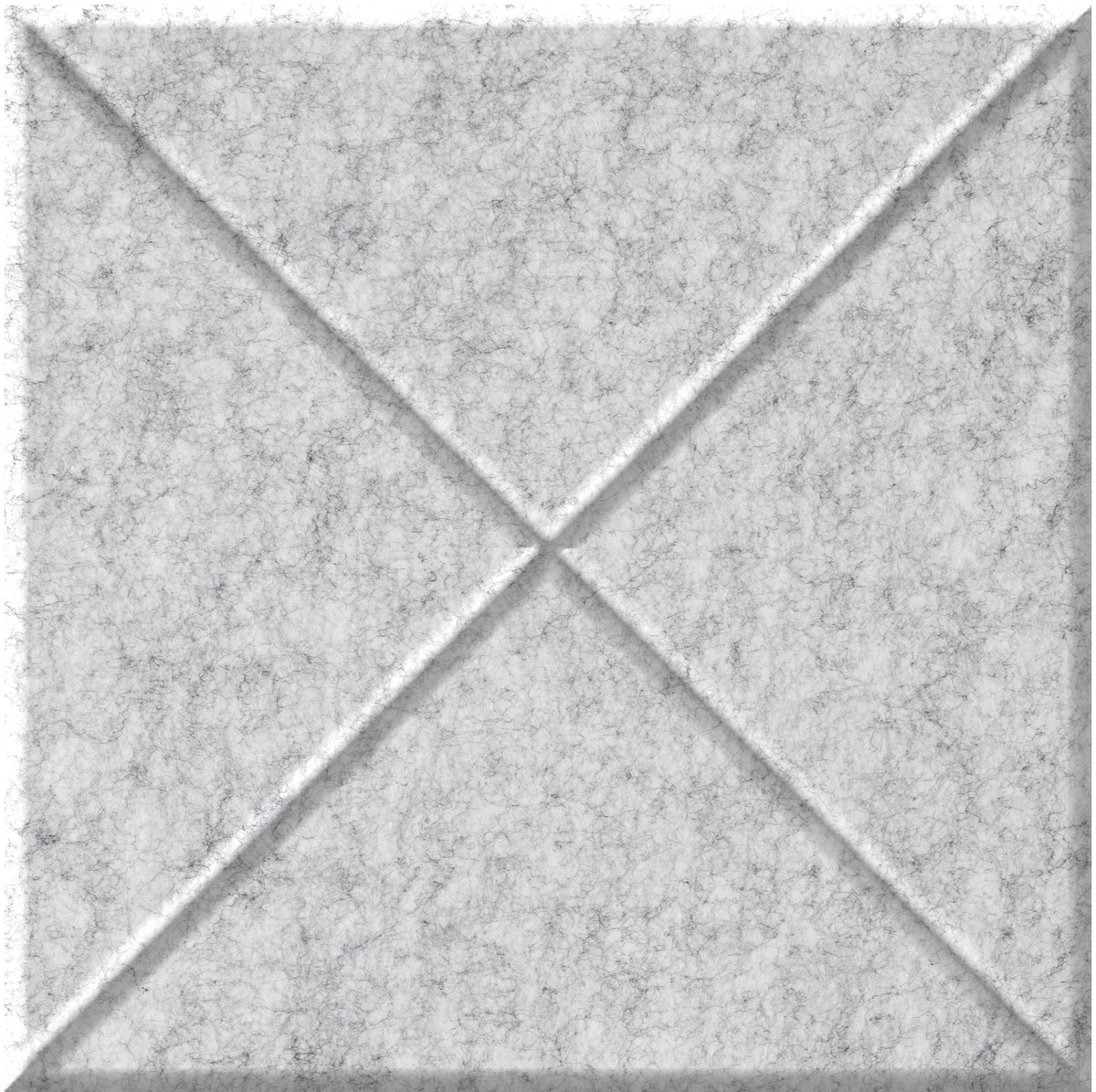 Light gray tile with embossed cross pattern and speckled surface texture.