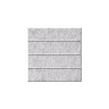 A square textured tile or panel with horizontal grooves, shown in a light gray color on a solid white background.