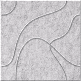 Nickel 9mm Engraved Topo felt sample with flowing topographic line grooves