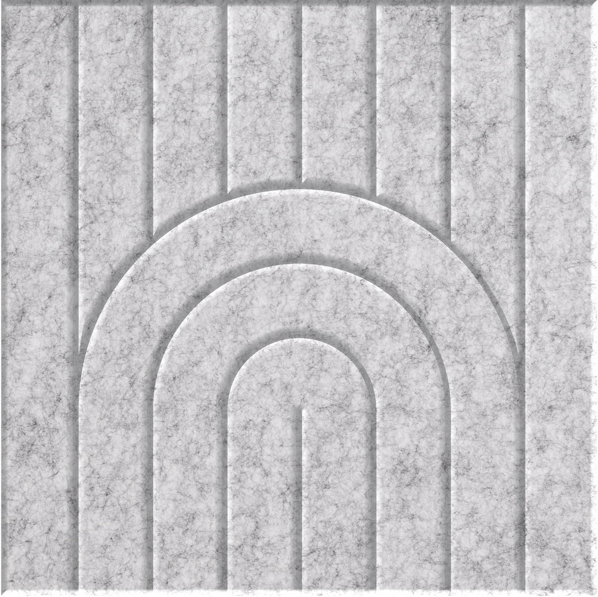 Nickel 9mm Engraved Zen felt sample with nested arch grooves