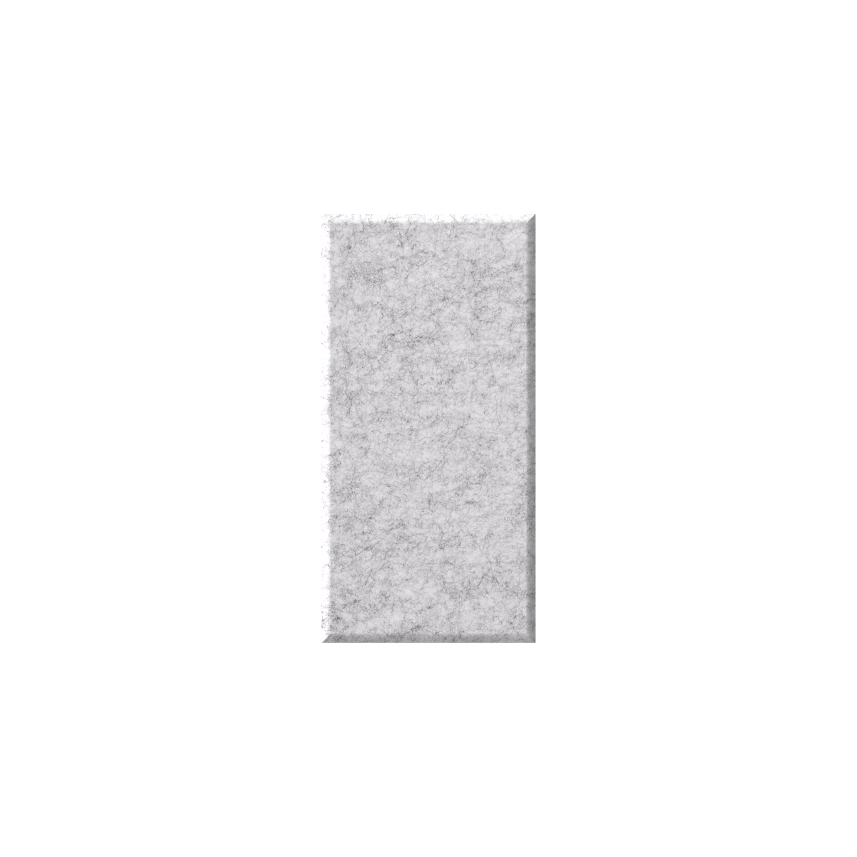 A rectangular gray felt or fabric swatch with a textured, heathered surface, centered on a solid white background.