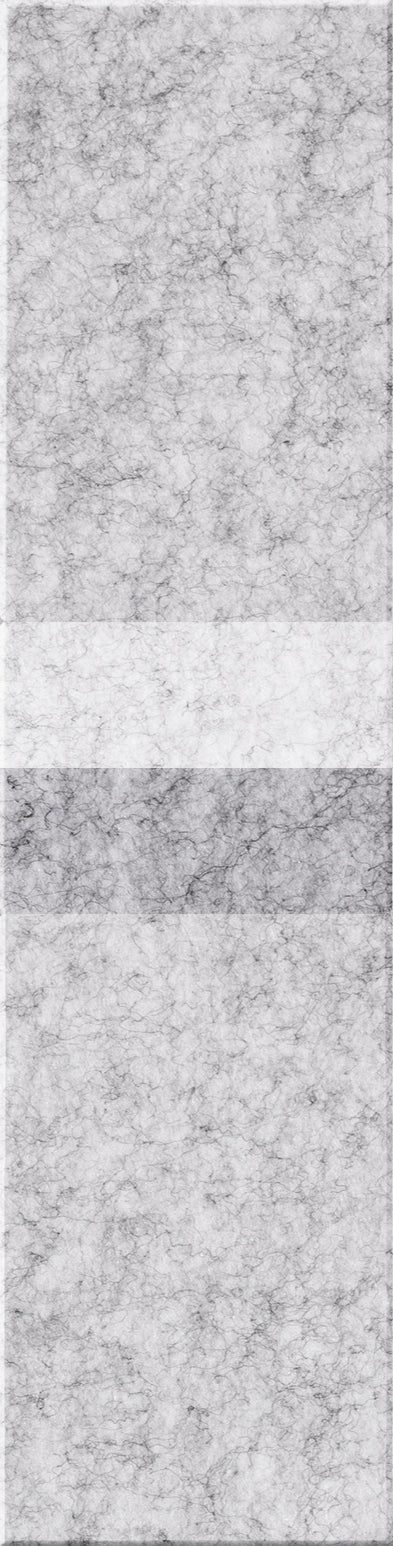 White and gray marble-textured tiles with dark veining arranged vertically.