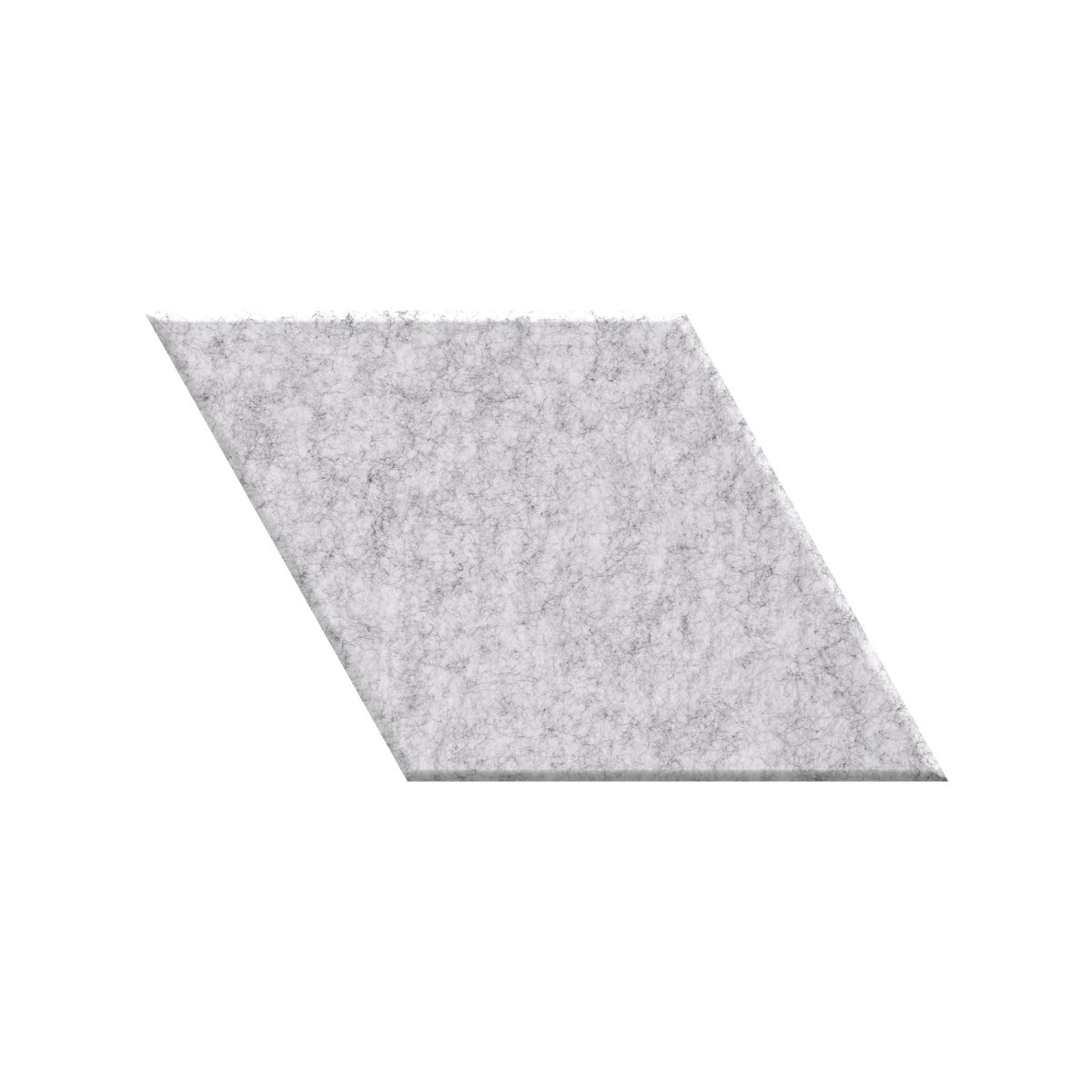A single light gray felt or fabric swatch shown as a parallelogram on a plain white background.