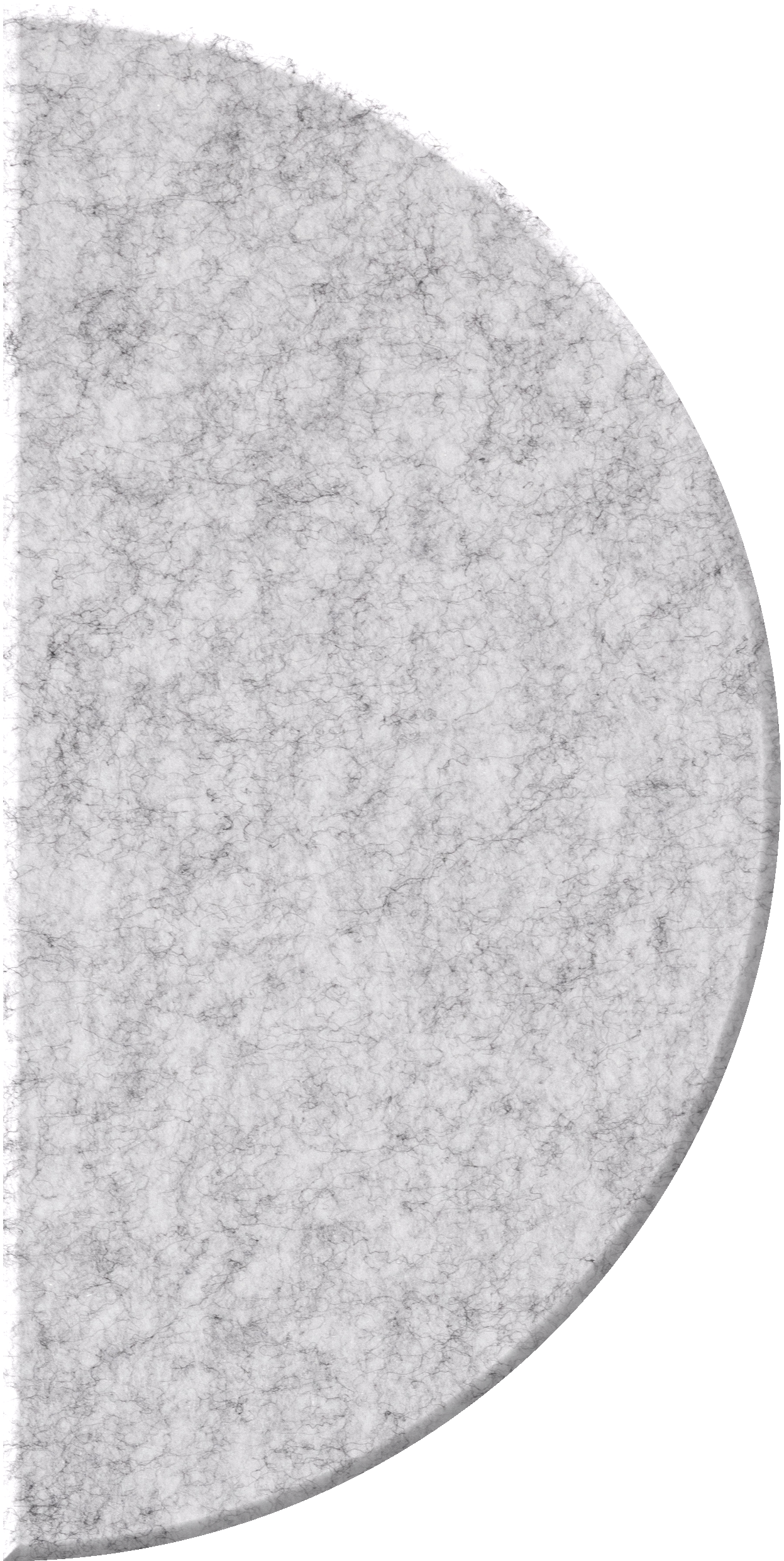 Light gray marble half-circle tile with veined texture and curved edge detail.