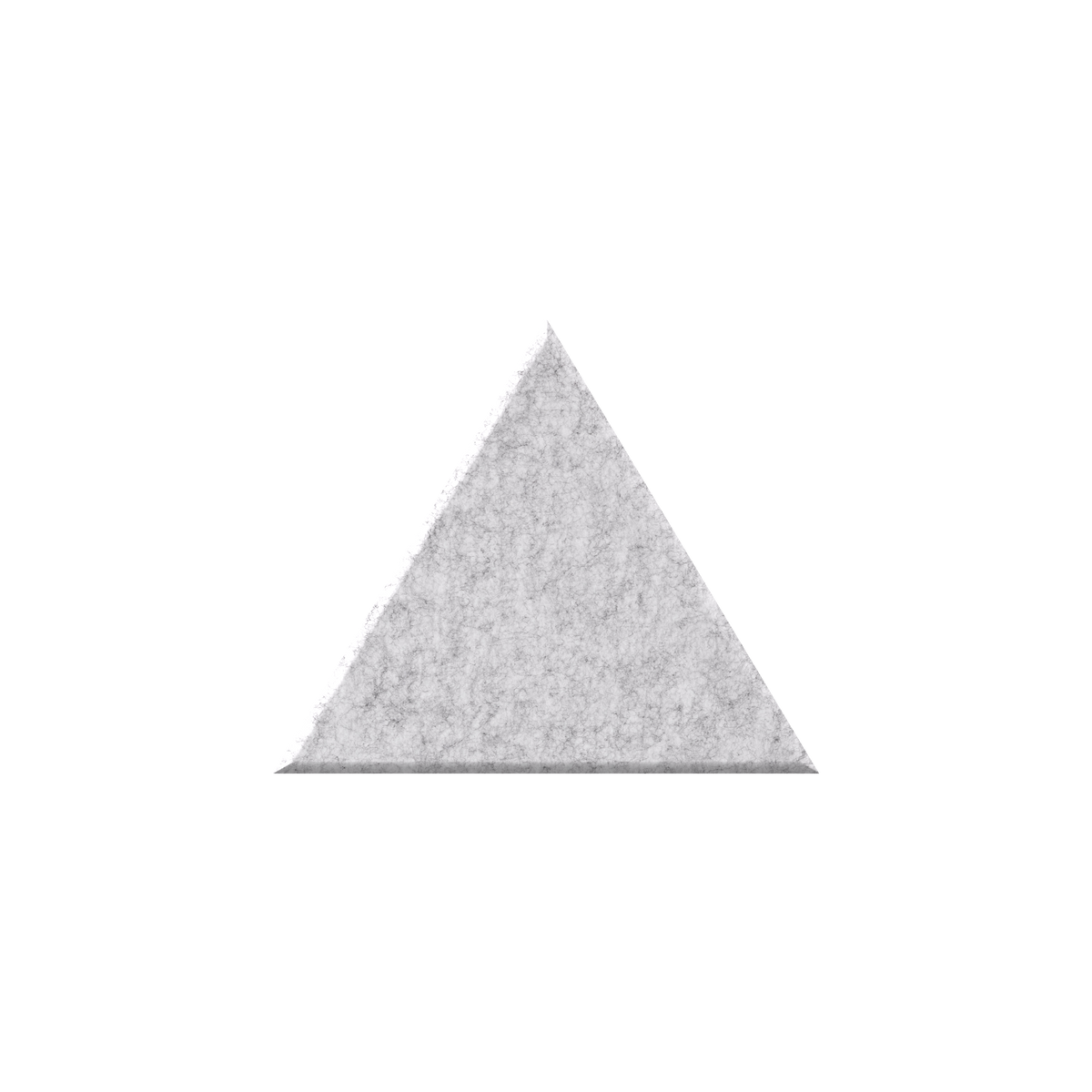 A light gray felt triangle patch with a textured surface, centered on a plain white background.