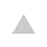 A light gray felt triangle patch with a textured surface, centered on a plain white background.