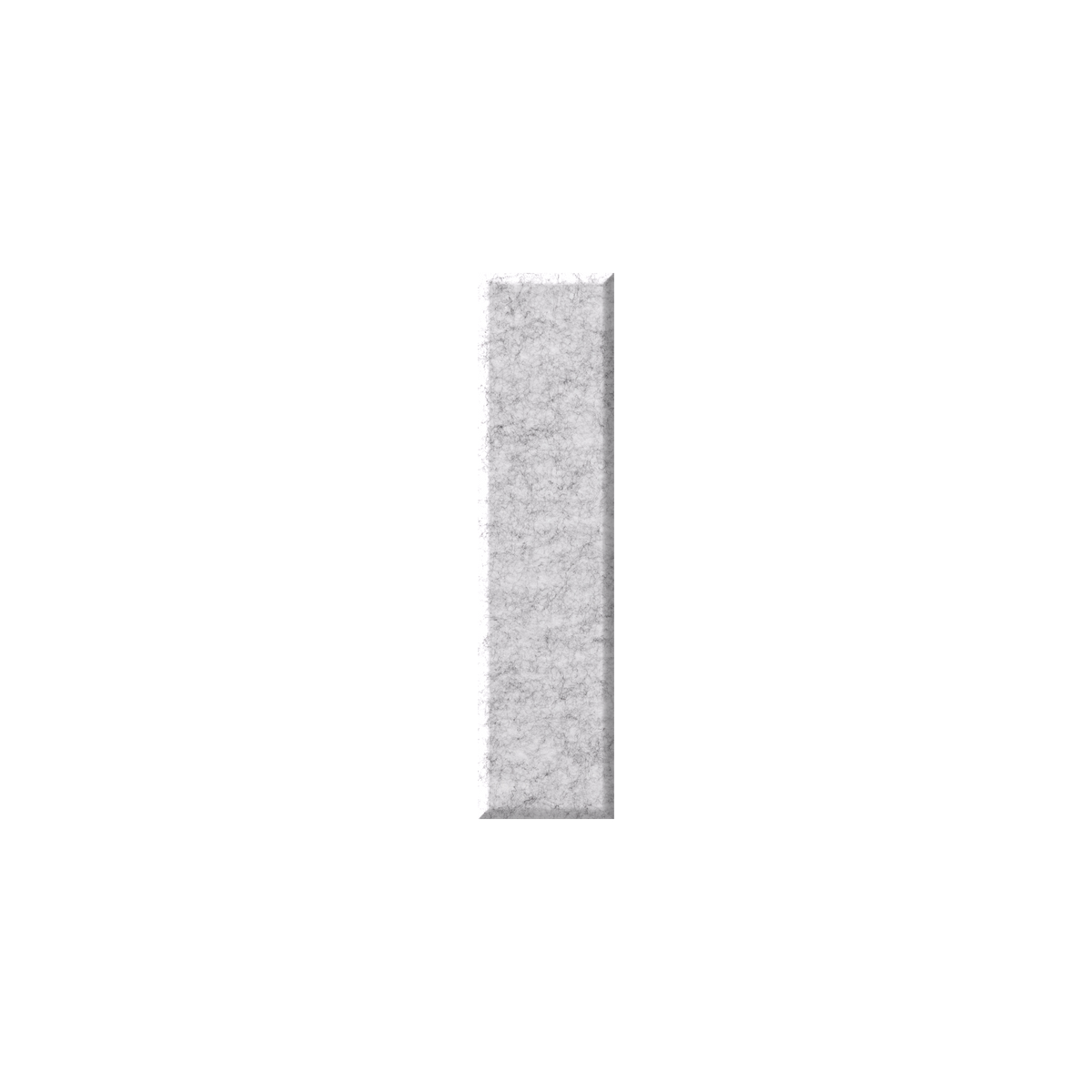 A single vertical rectangular strip of light gray felt or textured fabric shown on a plain white background.