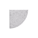 A light gray felt or fabric swatch shaped like a quarter circle, shown on a plain white background.