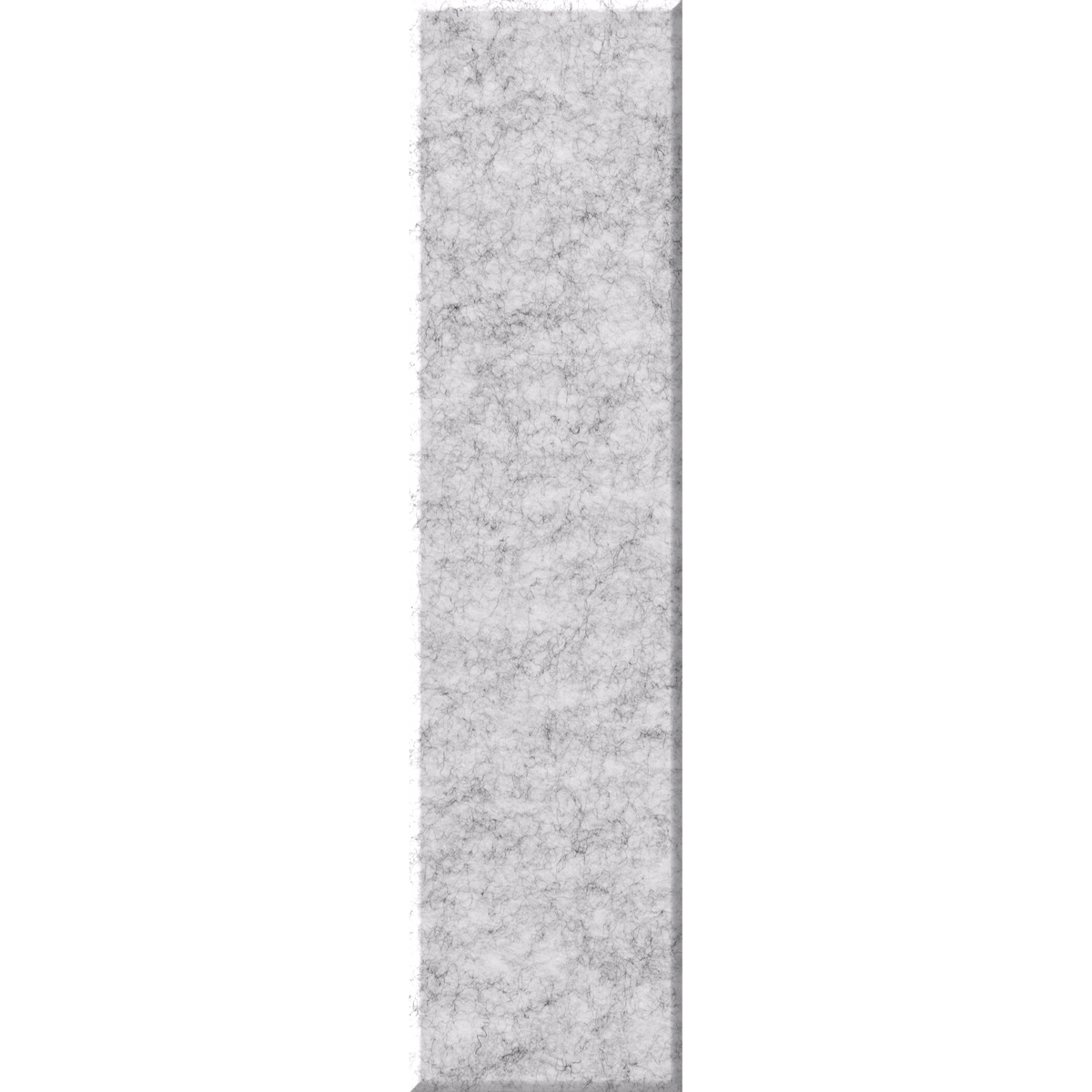 A vertical rectangular sample of light gray felt or textured fabric swatch on a plain white background.