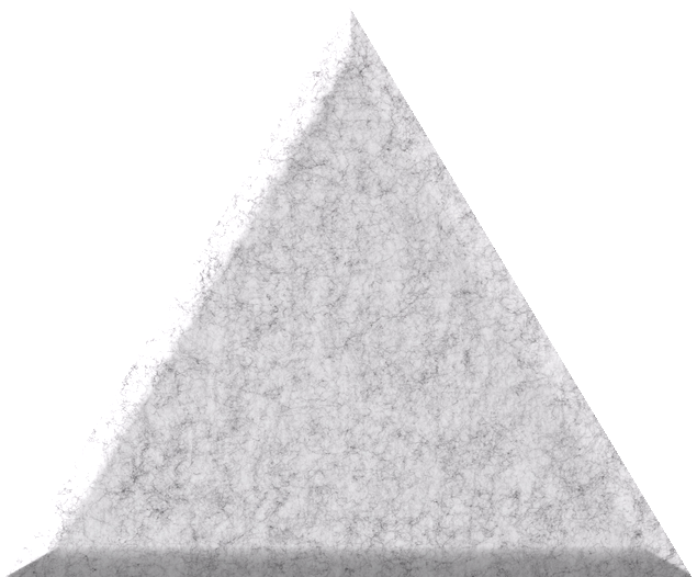 Light gray textured triangle tile with speckled surface and defined edges.