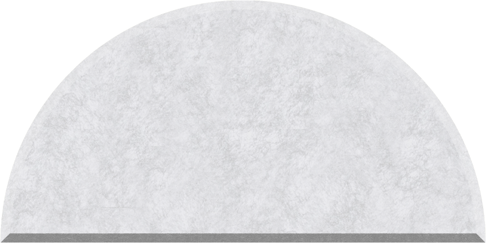 Small half circle felt tile in Nickel