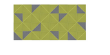 Geometric pattern with lime green and gray triangles arranged in a grid layout.