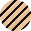 Round wooden block with black stripes
