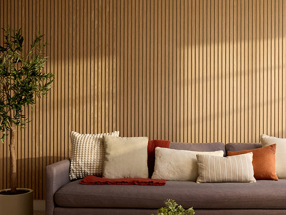 Two-Pack Oak/Latte Wood Slat Wall