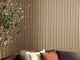 wall covered in oak wood slats